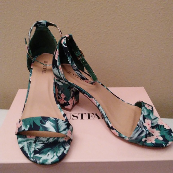 green floral shoes